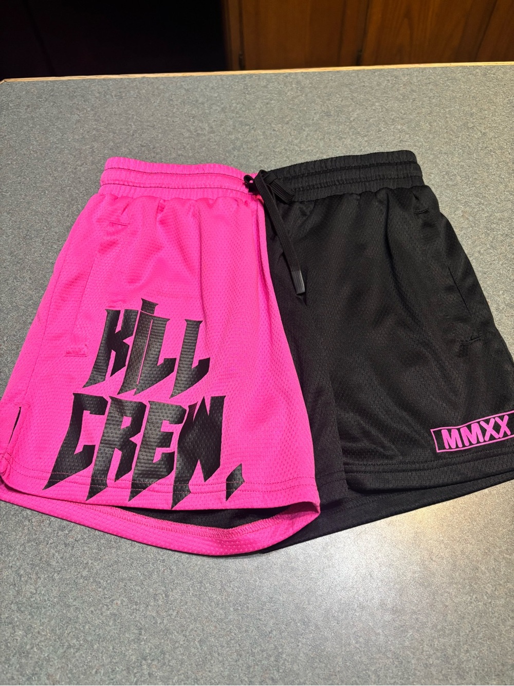 Kill Crew Pink and Black Graphic Shorts